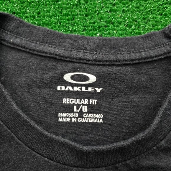 Oakley Tshirt Mens Large Black Short Sleeve Graphic Logo Print Surfer Skater - Picture 5 of 7